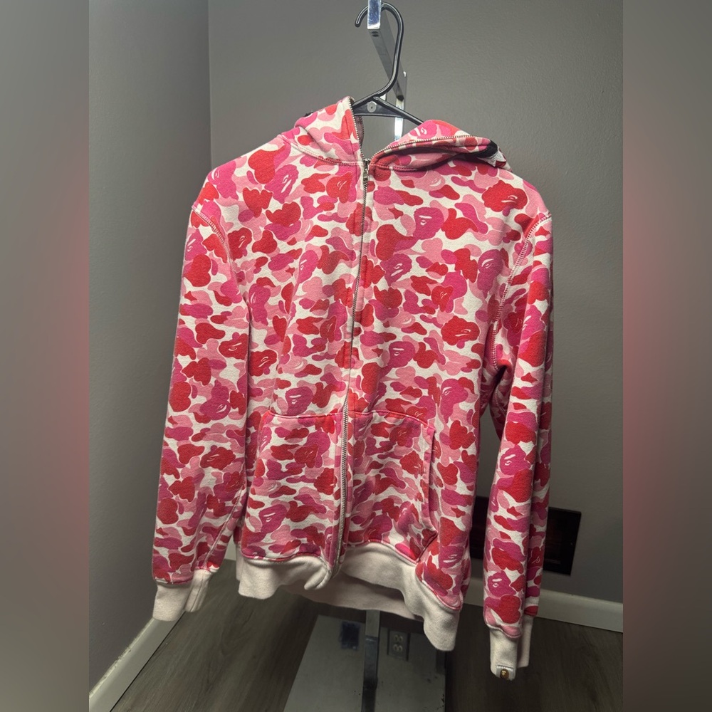 Bape ABC Pink Camo Zip Hoodie